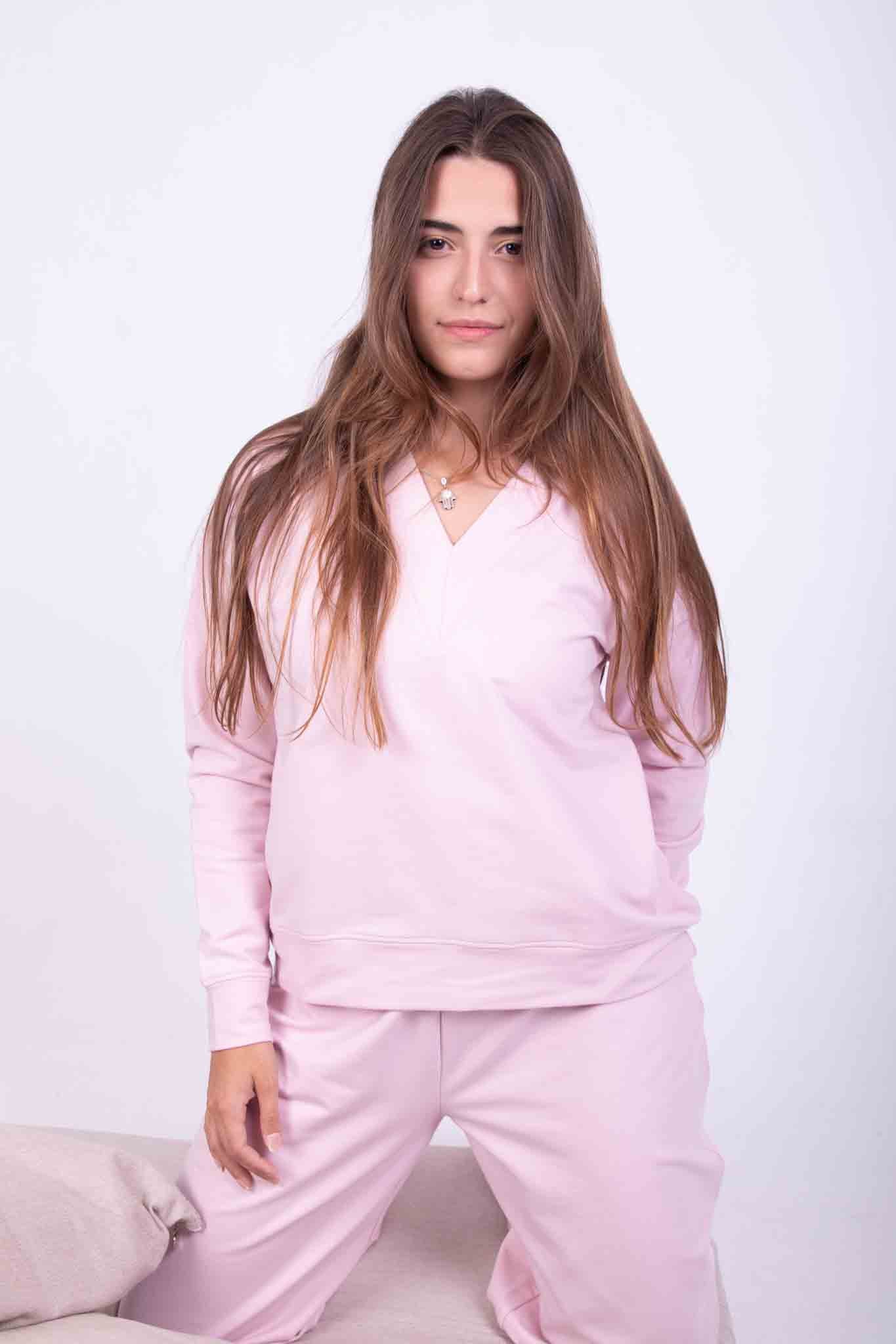 V-neck set- Pink