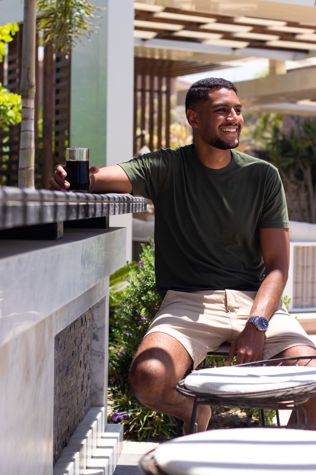 Olive Short-Sleeve Basic T-shirt